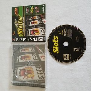 Slots Casino Black PS1 Sony PlayStation Manual Game Case Tested
